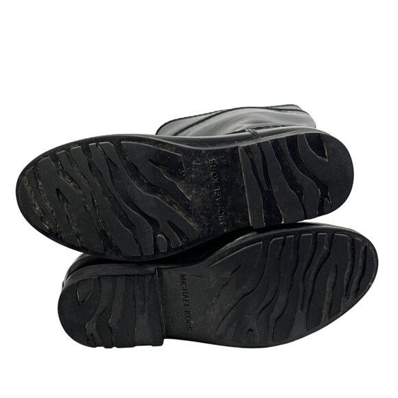 Michael Kors Black Tall Shiny Rain Boots Size 7 Capsule Preppy Academia - Picture 6 of 10